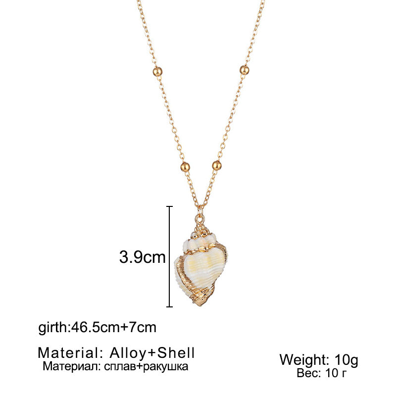 Wholesale Conch pearl necklace natural shell pattern pendant Bohemian